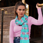 Pañuelo Cubierta de Chiffon de color azul para elefante ro<br><div class="desc">Este diseño totalmente divertido,  abstracto y moderno,  con un elefante rosa con un efecto de acuarela azul,  le hará sonreír. Gran regalo para el chica adolescente y para el elefante y amante de África. Diseño © de TK Goforth. Todos Los Derechos Reservados</div>