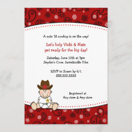 Pañuelo del rojo de la invitación de Baby Shower