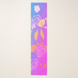 Pañuelo Delicate Pink Blue Purple Abstract Floral Scarf