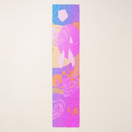Pañuelo Delicate Pink Purple Blue Floral Chiffon Scarf Sch