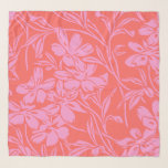 Pañuelo Diseño de arte botánico floral boho en rosa y rojo<br><div class="desc">Diseño de arte botánico floral boho en rosa y rojo</div>