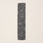Pañuelo Elegante patrón de dibujo de línea botánica blanco<br><div class="desc">Un diseño botánico moderno y sencillo,  con un diseño sofisticado de líneas florales en blanco y negro.</div>