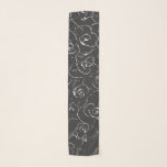 Pañuelo Elegante patrón de dibujo de línea botánica blanco<br><div class="desc">Un diseño botánico moderno y sencillo,  con un diseño sofisticado de líneas florales en blanco y negro.</div>