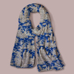 Pañuelo Elegante toile azul oscuro de jouy<br><div class="desc">Vintage retro toile azul oscuro de jouy Scarf. Podrá realzar su armario con la elegancia intemporal de los diseños vintage de toile de jouy, inspirados en los exquisitos patrones de escenas campestres francesas. Estas sofisticadas impresiones Toile son una rabia de todos los tiempos en este momento, hermosos diseños que aportan...</div>