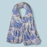 Pañuelo Elegante toile azul vintage de jouy<br><div class="desc">Azulejos de jouy Scarf retro vintage. Mejore su armario con la elegancia intemporal de los diseños vintage de toile de jouy, inspirados en los exquisitos patrones de escenas rojas calientes francesas. Estas sofisticadas impresiones Toile son una rabia de todos los tiempos en este momento, hermosos diseños que aportan belleza natural...</div>