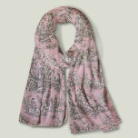 Pañuelo Elegante toile gris rosado de jouy<br><div class="desc">Vintage toile gris rosa de jouy Scarf. Mejore su armario con la elegancia intemporal de los diseños vintage de toile de jouy, inspirados en los exquisitos patrones de escenas rojas calientes francesas. Estas sofisticadas impresiones Toile son una rabia de todos los tiempos en este momento, hermosos diseños que aportan belleza...</div>