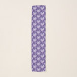 Pañuelo Escarcha con motivos botánicos iris de la bandera<br><div class="desc">Bandera botánica de iris arte repiten pañuelo con estampado. Color de fondo en color violeta ultra violeta o puede cambiarlo a su propia elección de color. Pintura botánica original y diseño de Sarah Trett para www.mylittleeden.com en zazzle.</div>