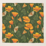 Pañuelo Espías y polillas de California en verde oscuro<br><div class="desc">Papas y polillas pintadas a mano en California - Tigre de jardín y polilla bella</div>