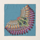 Pañuelo Feathers Alas De Ave Coloridas Ilustradas<br><div class="desc">Dele unas alas con esta bufanda que presenta ilustraciones de plumas de pájaro con colores vivos y ricos,  dispuestos en forma de ala y colocados sobre un fondo azul pavo real.</div>