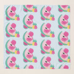Pañuelo Flamingo rosa con patrón de frutas tropicales<br><div class="desc">Una bufanda de chiffon con un patrón compuesto de un lindo ilustracion - flamingo rosa con sandías y piñas. Color rosa y verde. Summery y tropical.</div>