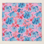 Pañuelo Floral audaz en rosa rojo y azul<br><div class="desc">¡Envuélvete en florales vibrantes con esta bufanda de pepinillo rojo, azul y rosa de rapsody! Con flores rojas y azules audaces, corazones florales rosados y puntos lúdicos sobre un fondo blanco fresco, esta bufanda ligera y ventilada es el accesorio perfecto para la declaración. Ya sea vestir o agregar un toque...</div>