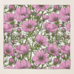 Pañuelo Flores Cosmos rosadas<br><div class="desc">Ilustraciones vectoriales dibujados a mano con flores de cosmos rosa</div>