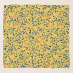 Pañuelo Flores de perro en azul y amarillo<br><div class="desc">Patrón sin fisuras hecho de flores estilo doodle en azul y amarillo</div>