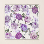 Pañuelo Flores violetas femeninas elegantes de la púrpura<br><div class="desc">Este estampado de flores púrpura violeta y de la lila elegante y femenino es perfecto para la mujer de moda y elegante. Es país y el diseño bonito es grande para muchos regalos y ocasiones. Disfrute de este estampado de flores hermoso de la acuarela para su próxima compra; ¡para sí...</div>