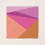 Pañuelo Formas de bloque de color geométrico en magenta pú<br><div class="desc">Bloqueo de color geométrico vibrante y audaz con líneas diagonales y triángulos en magenta,  púrpura,  ámbar,  melocotón y naranja,  personalizado con su nombre.</div>