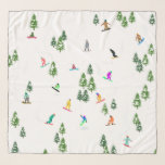 Pañuelo Freeride Snowboarder Ilustracion Snowboarding<br><div class="desc">ilustracion de arte de Guay de pintorescos snowboard coloridos,  snowboard downhill en Mountains entre pinos,  abetos,  abetos sobre nieve fresca en polvo. Snowboard y paseos al aire libre en un bosque de invierno. Regalos de Snowboard. Decoración de Navidades de snowboard.</div>