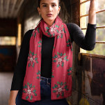Pañuelo Funky rojo y verde Poinsettia Chiffon Scarf<br><div class="desc">Colección de hermosas bufandas con Poinsettias Funky de varios colores con un fondo a juego. Muy elegante como regalo o para ti mismo.</div>