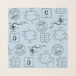 Pañuelo Geek de la célula de genética del patrón del profe<br><div class="desc">Diseño temático de la ciencia de la vida con Punnett Squares,  diagramas de ciclo de Kreb,  elementos de carbono,  células bacterianas bajo el microscopio y neuronas. Excelente para profesores y profesores de biología.</div>