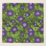 Pañuelo Gloria matutina en morado y verde<br><div class="desc">Patrón vectorial pintado a mano con gloria matutina rosa</div>