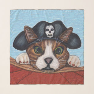 Pañuelo Gorra negro de gato gatito pirata con cráneo