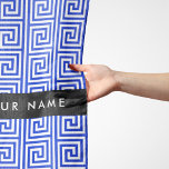 Pañuelo Griego de la llave del andén azul, tu nombre, pers<br><div class="desc">Decoración griega elegante,  elegante y sofisticada de color azul y blanco. Un regalo moderno y de moda,  perfecto para el amante del Mediterráneo en su vida. Personalice agregando su nombre,  apodo,  monograma o iniciales.</div>