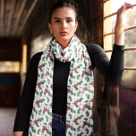 Pañuelo Holly verde deja feriado a Navidades de Berias Roj<br><div class="desc">Esta bufanda de chiffon presenta un diseño festivo perfecto para las vacaciones de los Navidades. El patrón se compone de hojas verdes y bayas rojas brillantes sobre un fondo blanco, creando un aspecto clásico y elegante para las vacaciones. La delicada y ligera tela de chiffon aporta un toque de sofisticación,...</div>