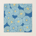 Pañuelo Ilustracion azul de patrón floral japonés<br><div class="desc">Un bloque botánico bonito de flores azules y amarillas creado a partir de una pintura japonesa vintage.</div>