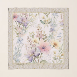 Pañuelo Imprimir flores silvestres motivadoras Sueña y Cre