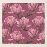 Pañuelo Jardín de Magnolia<br><div class="desc">Había dibujado flores de magnolia con tinta y luego las redibujaba y coloreaba en Illustrator para hacer el patrón.</div>