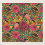 Pañuelo Jardín otoñal 3<br><div class="desc">Patrón de otoño dibujado a mano con aletas, dalia y flores de crisantemo, varias bayas, hojas y bichos</div>