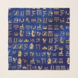 Pañuelo Jeroglíficos egipcios de oro sobre azul<br><div class="desc">Esta fresca y única tarjeta personalizado presenta un antiguo tema de arte egipcio. Un patrón de jeroglíficos egipcios de oro se imprime sobre un fondo azul texturado.</div>