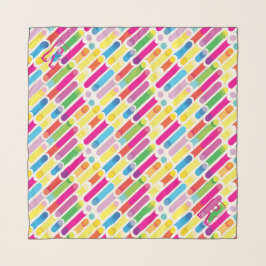 Pañuelo Líneas diagonales arte pop del arco iris del