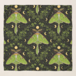 Pañuelo Luna, fases lunares y damasco de hiedra 2<br><div class="desc">Diseño de patrones pintados a mano con luna moth,  hiedra y sauce hojas de damasco patrón fondo</div>
