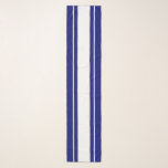 Pañuelo Moda deportiva refinada  marina franjas de Carrera<br><div class="desc">Este elegante diseño deportivo presenta largas rayas de carreras de centro blanco contra bordes azul marino.</div>