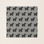 Pañuelo Modelo negro de los caniches<br><div class="desc">La bufanda del amante del caniche. Modelo negro y gris.</div>