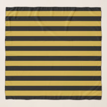 Modern Horizontal Striped Black and Metallic Gold