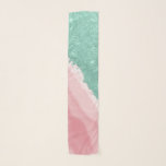 Pañuelo Moderna playa acuática Verde azulada de color rosa<br><div class="desc">Este arte artístico y moderno de temática playera es perfecto para la moda y las vibrantes vibraciones veraniegas. Cuenta con una playa de arena abstracta color agua pintada a mano y una playa de arena dorada rosa bubblegum con un purpurina brillante verde verde azulado impreso en imitación. ¡Es jovencito, elegante,...</div>