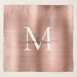 Pañuelo Monograma de Rosa femenino con oro cepillado Metal<br><div class="desc">Rosa Femenino Cepillado Oro Cepillado Metalizado Monograma</div>