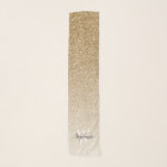 Pañuelo Monograma Ombre Purpurina de oro de moda<br><div class="desc">Esta moda presenta un diseño moderno de bufanda con un fondo oscuro purpurina de imitación dorada. Personalizar con su monograma inicial en el tipo de letra serif blanca y su nombre en el guión de caligrafía gris carbón.</div>