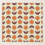 Pañuelo Naranja de patrón floral retro vintage de 70 y mar<br><div class="desc">Naranja de patrón floral retro vintage de 70 y marrón</div>