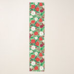 Pañuelo Navidades Poinsettia Floral Blanca Roja<br><div class="desc">Esta bufanda de chicha de vacaciones festivas presenta un patrón floral de poinsettias rojas y flores blancas de invierno sobre un fondo salpicado de verde. Diseñado por la artista de renombre mundial ©Tim Coffey.</div>