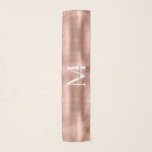 Pañuelo Nombre de script monograma elegante metálico Rosa<br><div class="desc">Rosa metálico Elegante Monograma Nombre de Archivo de Comandos Monogramo</div>
