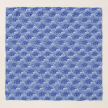 Pañuelo Ondas del vintage, azul de cobalto y blanco<br><div class="desc">Bufanda cuadrada en un vintage,  modelo de onda stylized,  japonés - profundamente,  ricos,  azul de cobalto,  resumido y detallado en blanco</div>