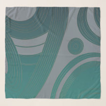 Ondas Macro Trypillian Teal Plata Contraste Ethno 