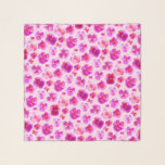 Pañuelo Patrón de arte de color rosa de viola rosada<br><div class="desc">Cabezas de flores pansy / viola en tonos rosa primavera,  amarillo y rojo. Pintura de acuarela pintada a mano y diseño original de Sarah Trett para www.mylittleeden.com</div>