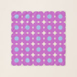 Pañuelo Patrón de flor retro cúbito Morado Mediano Mod<br><div class="desc">Esta elegante bufanda presenta un divertido patrón de flores retro en color morado y azul.</div>