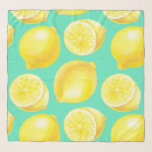 Pañuelo Patrón de limones de color agua<br><div class="desc">Lemones pintados en acuarela sobre papel,  luego patrón hecho en Photoshop.</div>