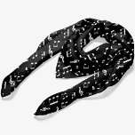 Pañuelo Patrón de notas de música en blanco y negro<br><div class="desc">Diseño de patrones de notas musicales de Guay.</div>