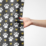 Pañuelo Patrón De Patas, Patas De Perro, Patas Blancas, Co<br><div class="desc">Patrón lindo,  divertido y adorable con garras blancas y corazones dorados. Regalo moderno y moderno,  perfecto para el amante del perro en tu vida.</div>