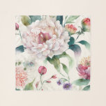 Pañuelo Patrón floral asiático delicado de color de agua<br><div class="desc">Cubierta acuarela elegante delicada bufanda asiática con motivos florales.</div>